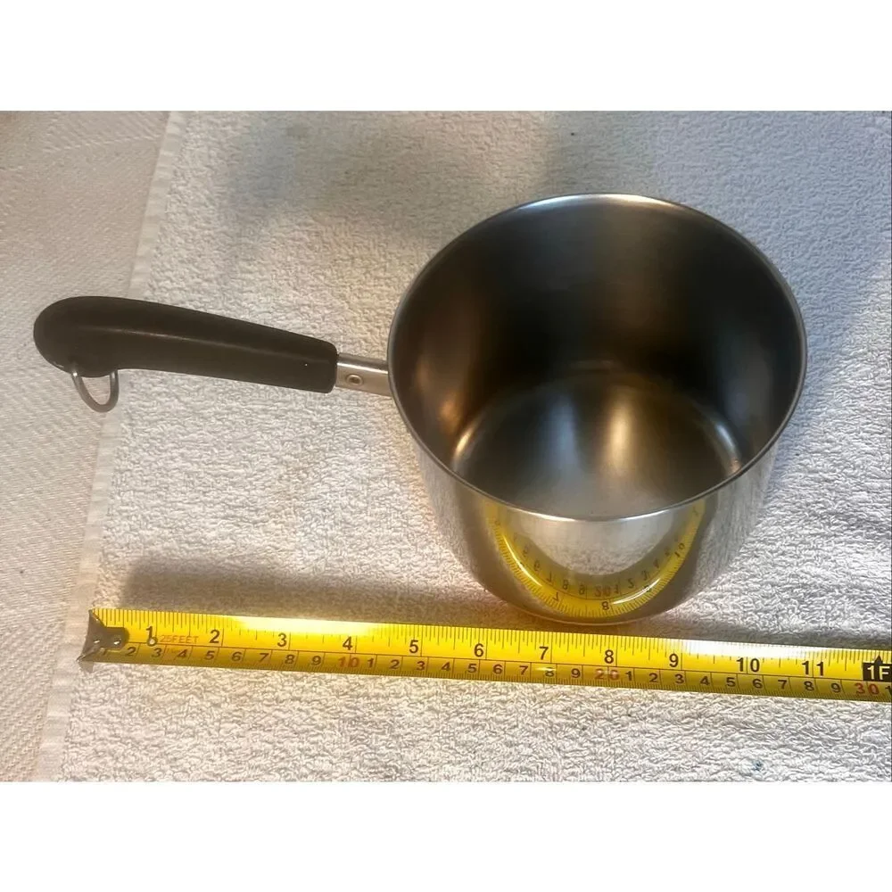 Vintage Revere Ware Stainless Steel Sauce Pan 1.5 Qt Copper Bottom USA